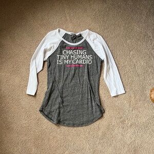 Chasing Tiny Humans Baseball Tee Size S
